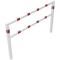 Stationary access barriers | welded | with top and quarter-bent bar | hot-dip galvanized and white coatedwith red reflecting stripes | total width: 2000 mm
